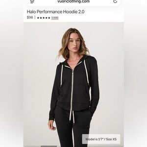 Vuori Halo performance hoodie black size small
